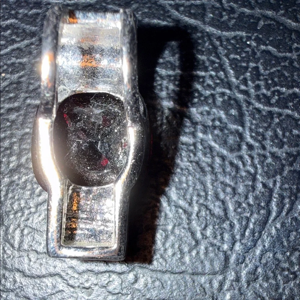 Silver and Black / Red Faceted Stone necklac elegant - Picture 3 of 10